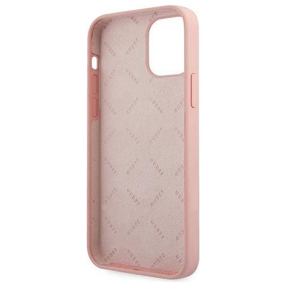 Original Case IPHONE 12 MINI Guess Hardcase Silicone Vintage (GUHCP12SLSVSPG) pink 3700740495186
