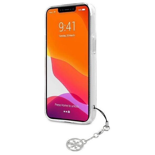 Original Case IPHONE 13 MINI Guess Hardcase 4G Grey Strap Charm (GUHCP13SKB4GGR) transparent 3666339023355