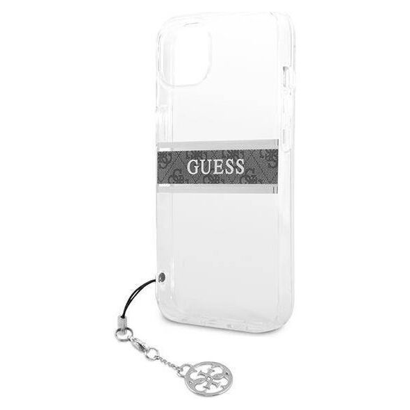 Original Case IPHONE 13 MINI Guess Hardcase 4G Grey Strap Charm (GUHCP13SKB4GGR) transparent 3666339023355