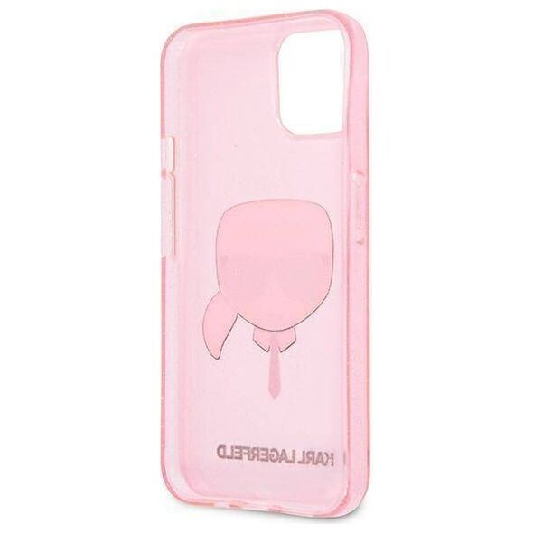 Original Case IPHONE 13 MINI Karl Lagerfeld Hardcase Glitter Karl`s Head (KLHCP13SKHTUGLP) pink 3666339027537