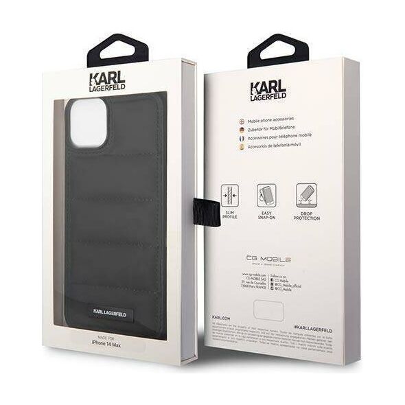 Original Case IPHONE 14 PLUS Karl Lagerfeld Hardcase Puffy Elongated Logo black 3666339077686