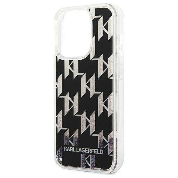 Original Case IPHONE 14 PRO Karl Lagerfeld Hardcase Liquid Glitter Monogram (KLHCP14LLMNMK) black 3666339076252