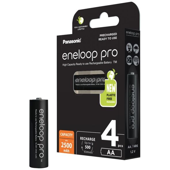Panasonic Eneloop Pro Επαναφορτιζόμενες Μπαταρίες AA Ni-MH 2500mAh 1.2V 4τμχ (8212845) (PAN8212845) έως 12 άτοκες Δόσεις
