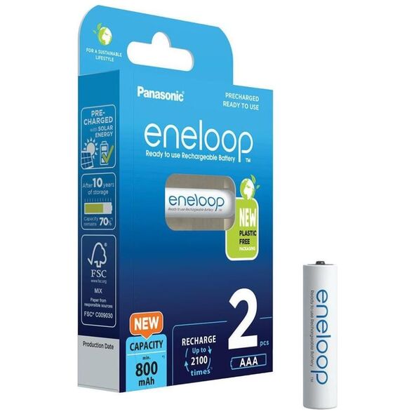 Panasonic Eneloop Επαναφορτιζόμενες Μπαταρίες AAA Ni-MH 800mAh 1.2V 2τμχ (37509357) (PAN37509357) έως 12 άτοκες Δόσεις
