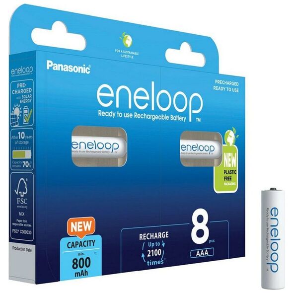 Panasonic Eneloop Επαναφορτιζόμενες Μπαταρίες AAA Ni-MH 800mAh 8τμχ (37833037) (PAN37833037) έως 12 άτοκες Δόσεις