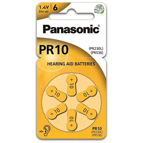 Panasonic PR10  Μπαταρίες Ακουστικών Βαρηκοΐας 1.4V (PR230/6LB) (PANPR230/6LB) έως 12 άτοκες Δόσεις