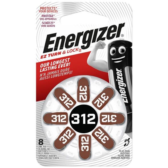 Energizer Μπαταρίες Ακουστικών Βαρηκοΐας 312 1.4V 8τμχ (22579117) (ENE22579117) έως 12 άτοκες Δόσεις