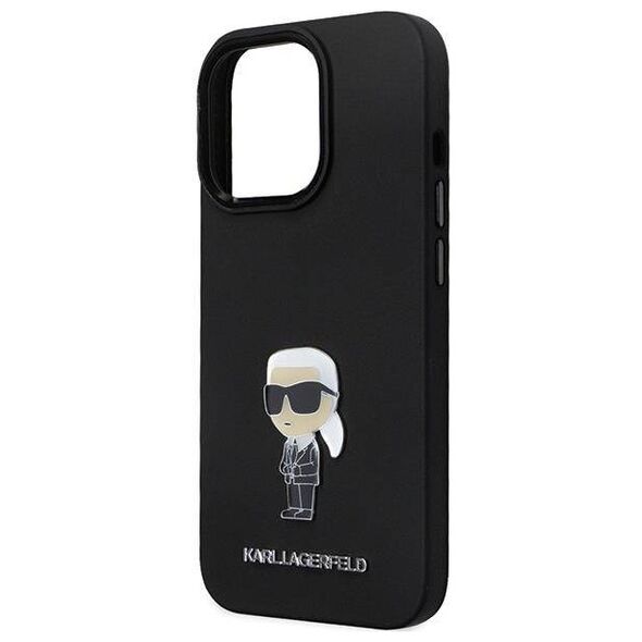 Original Case IPHONE 14 PRO MAX Karl Lagerfeld Silicone Ikonik Metal Pin (KLHCP14XSMHKNPK) black 3666339165987