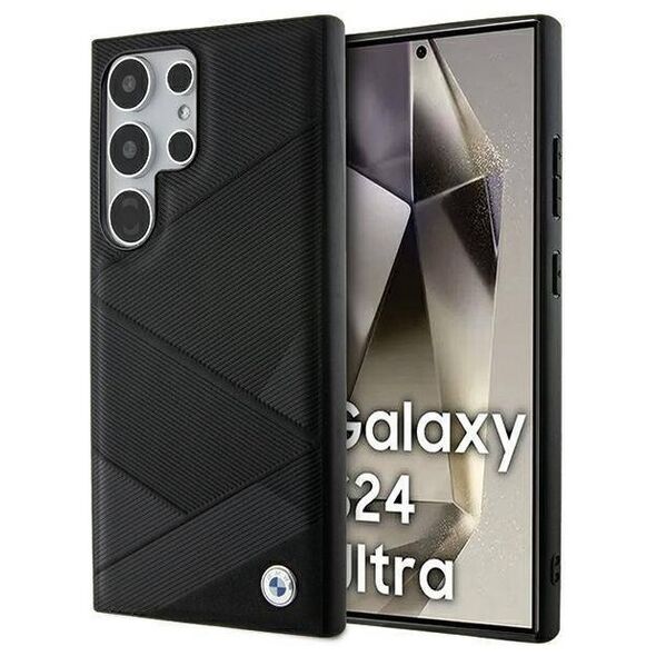 Original Case SAMSUNG GALAXY S24 ULTRA BMW Hardcase Signature Leather Crossing Lines Pattern (BMHCS24L23RCGPK) black 3666339242640