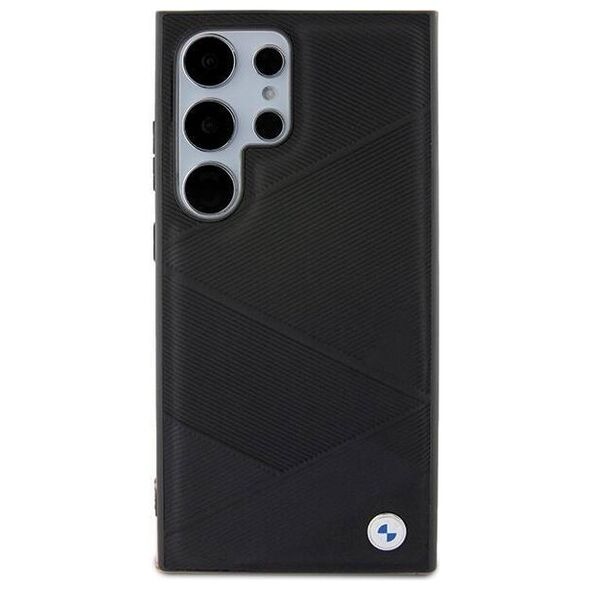 Original Case SAMSUNG GALAXY S24 ULTRA BMW Hardcase Signature Leather Crossing Lines Pattern (BMHCS24L23RCGPK) black 3666339242640