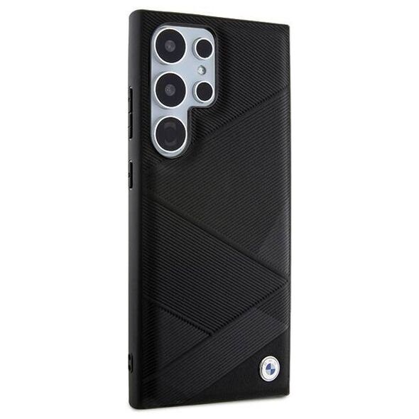 Original Case SAMSUNG GALAXY S24 ULTRA BMW Hardcase Signature Leather Crossing Lines Pattern (BMHCS24L23RCGPK) black 3666339242640