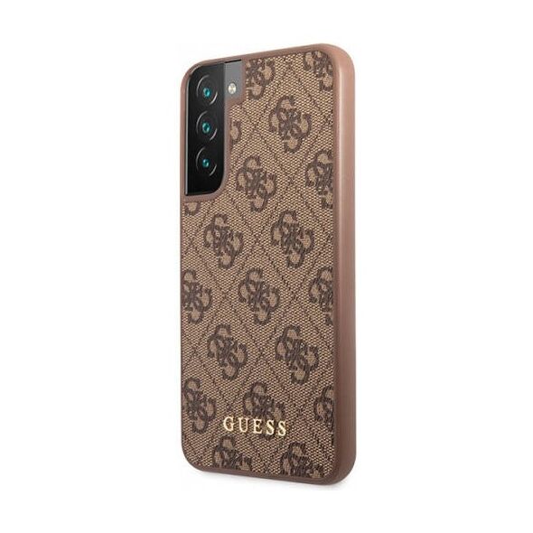 Original Case SAMSUNG GALAXY S23 Guess Hard Case 4G Metal Gold Logo (GUHCS23SG4GFBR) brown 3666339116989