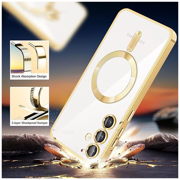 Techsuit Husa pentru Samsung Galaxy S24 - Techsuit Luxury Crystal MagSafe - Silver 5949419135123 έως 12 άτοκες Δόσεις
