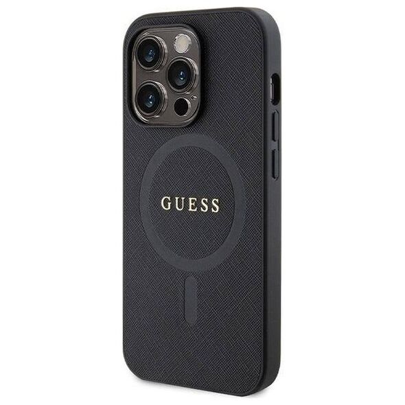 Original Case IPHONE 14 PRO Guess Hardcase Saffiano MagSafe (GUHMP14LPSAHMCK) black 3666339155742