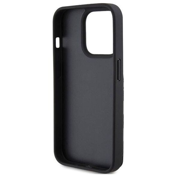 Original Case APPLE IPHONE 15 PRO Karl Lagerfeld Hardcase Saffiano Cardslots and Stand Monogram Ikonik Patch (KLHCP15LSAKKNSCK) black 3666339169497