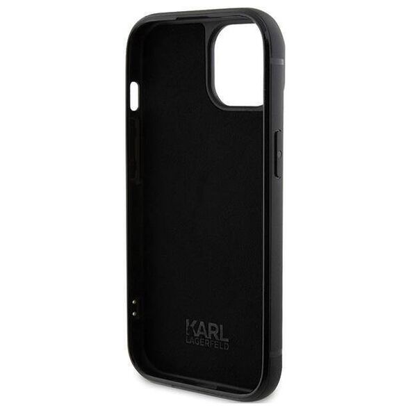 Original Case APPLE IPHONE 15 Karl Lagerfeld Hardcase Rhinestone Logo Metal Plate (KLHCP15SHDSPLK) black 3666339163112