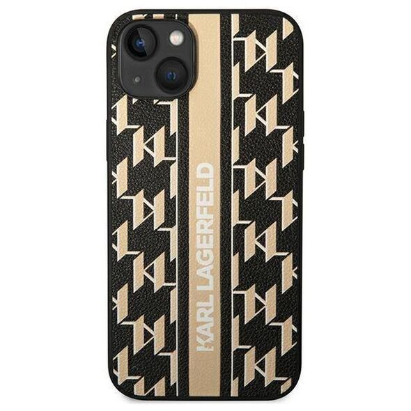 Original Case IPHONE 14 PLUS Karl Lagerfeld Hardcase Monogram Stripe (KLHCP14MPGKLSKW) brown 3666339084851