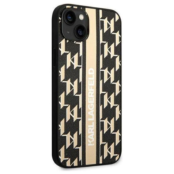 Original Case IPHONE 14 PLUS Karl Lagerfeld Hardcase Monogram Stripe (KLHCP14MPGKLSKW) brown 3666339084851