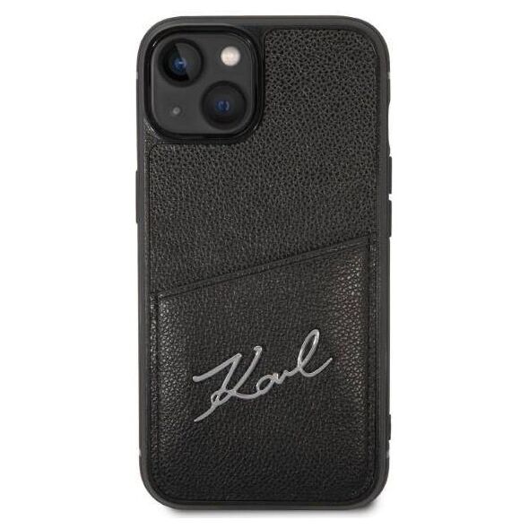 Original Case IPHONE 14 PLUS Karl Lagerfeld Signature Logo Cardslot (KLHCP14MCSSK) black 3666339094287