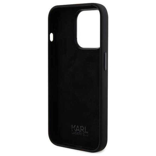 Original Case APPLE IPHONE 15 PRO Karl Lagerfeld Silicone Ikonik Metal Pin (KLHCP15LSMHKNPK) black 3666339166014