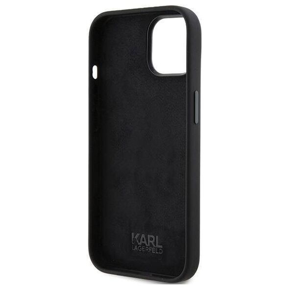 Original Case APPLE IPHONE 15 Karl Lagerfeld Silicone Ikonik Metal Pin (KLHCP15SSMHKNPK) black 3666339165994