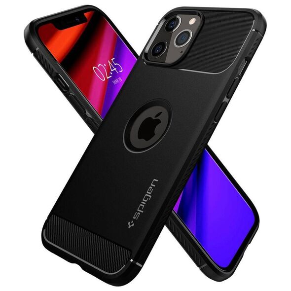Case IPHONE 12 / 12 PRO Spigen Rugged Armor Matte black 8809710756489