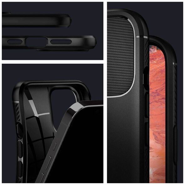 Case IPHONE 12 / 12 PRO Spigen Rugged Armor Matte black 8809710756489