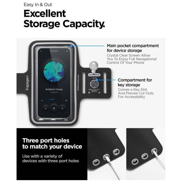 Case Spigen A703 Dyanmic Shield ArmBand black 8809971220767