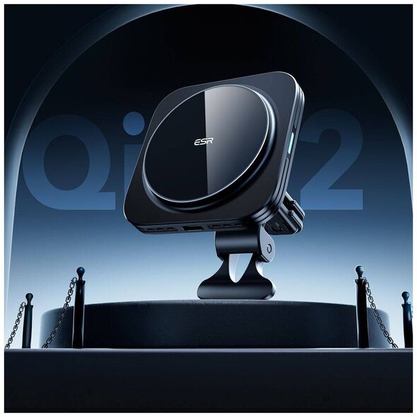 Magnetic Car Mount with 15W MagSafe Wireless Charging for Dashboard / Vent ESR Halolock QI2 black 4894240190364