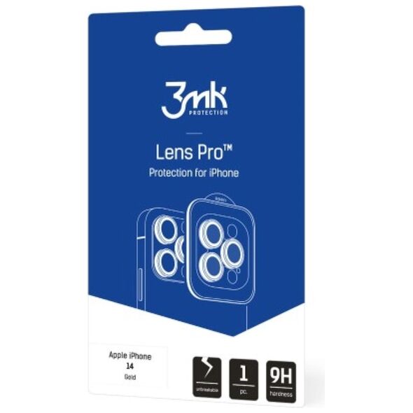3mk hybrid glass Lens Protection Pro for camera for iPhone 14 6,1&quot; gold 5903108484084