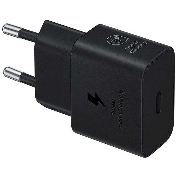 Samsung Φορτιστής με Θύρα USB-C και Καλώδιο USB-C 25W Μαύρος (EP-T2510XBEGEU) (SAMEP-T2510XBEGEU) έως 12 άτοκες Δόσεις