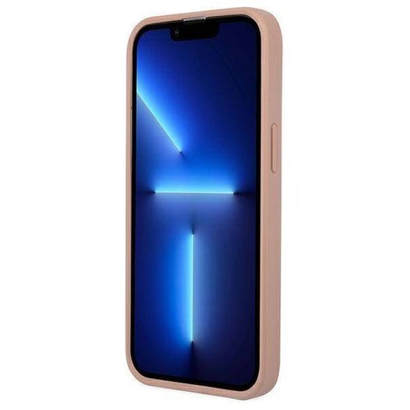 Original Case IPHONE 13 PRO Guess Hardcase Saffianotriangle Logo (GUHCP13LPSATLP) pink 3666339040413