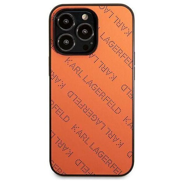 Original Case IPHONE 13 PRO MAX Karl Lagerfeld Hardcase Perforated Allover (KLHCP13XPTLO) orange 3666339049591