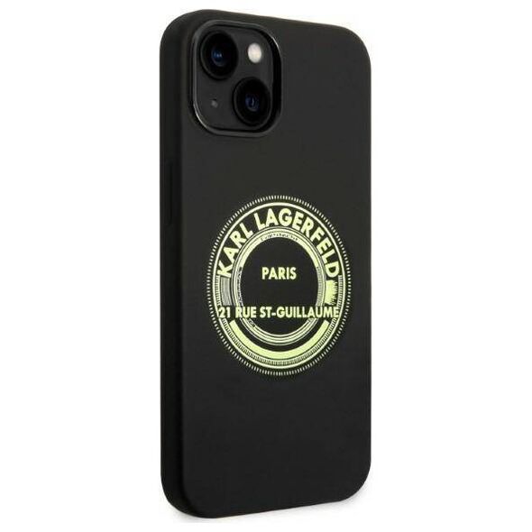 Original Case IPHONE 14 PLUS Karl Lagerfeld Hardcase Silicone RSG (KLHCP14MSRSGRCK) black 3666339085810