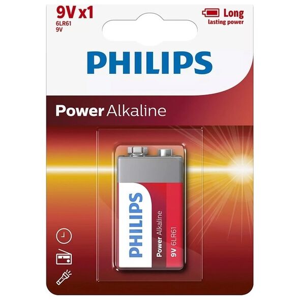 Αλκαλική μπαταρία Philips PowerLife - 6LR61 - 9V