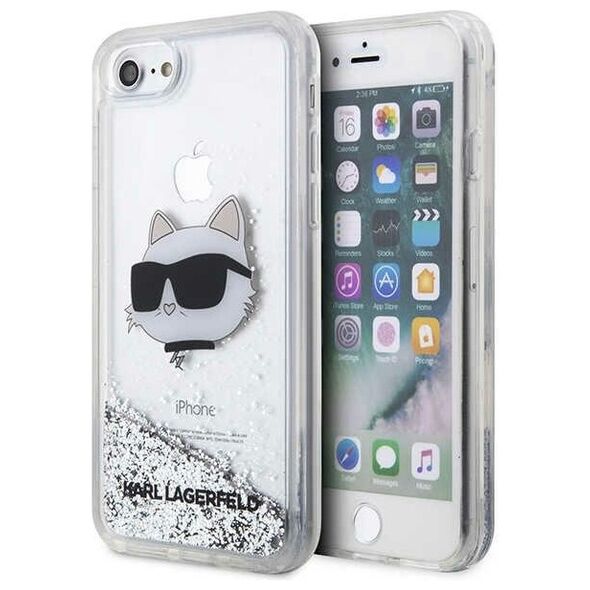 Original Case IPHONE SE 2022 / SE 2020 / 7 / 8 Karl Lagerfeld Hardcase Glitter Choupette Head (KLHCI8LNCHCS) silver 3666339118853