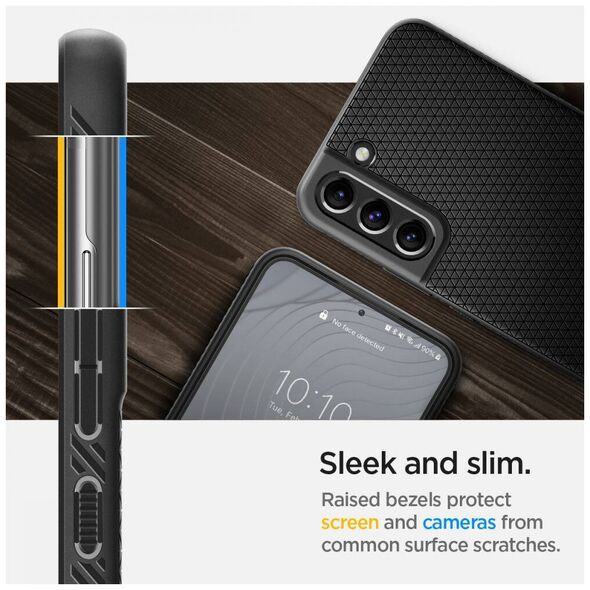 Case SAMSUNG GALAXY S22 Spigen Liquid Air Matte black 8809811856040