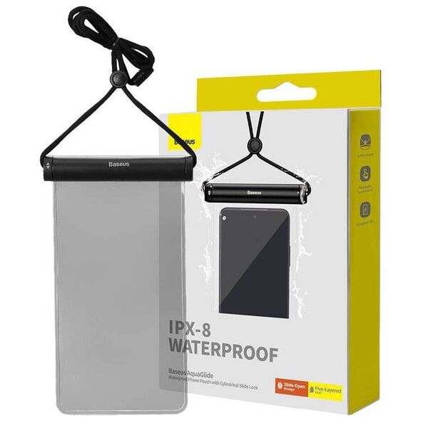 Waterproof phone case Baseus AquaGlide with Cylindrical Slide Lock (black) 6932172646325