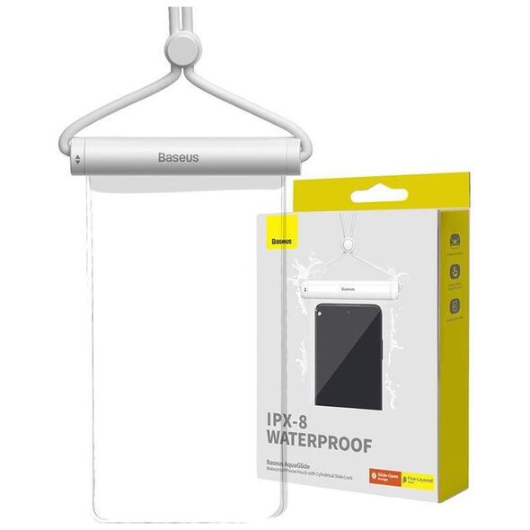 Waterproof phone case Baseus AquaGlide with Cylindrical Slide Lock (white) 6932172646301