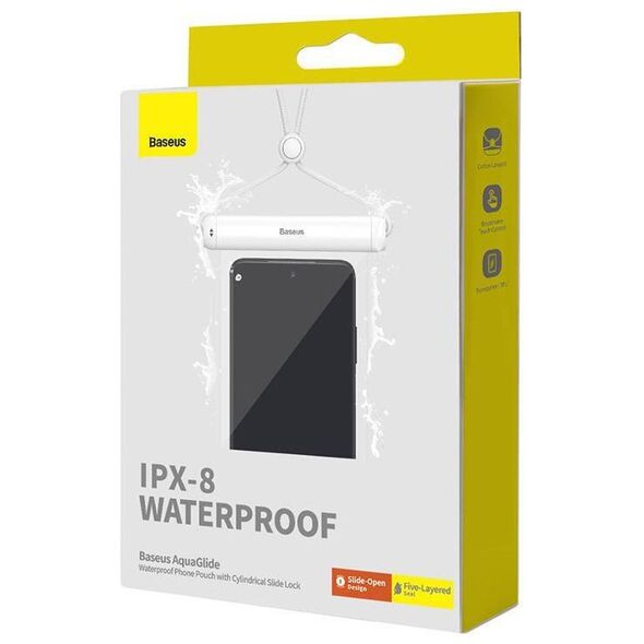 Waterproof phone case Baseus AquaGlide with Cylindrical Slide Lock (white) 6932172646301