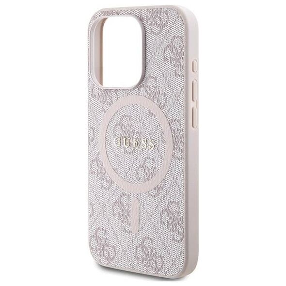 Original Case IPHONE 14 PRO Guess Hardcase 4G Collection Leather Metal Logo MagSafe (GUHMP14LG4GFRP) pink 3666339226725