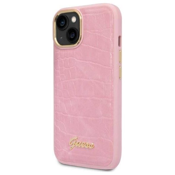 Original Case IPHONE 14 Guess Croco Collection (GUHCP14SHGCRHP) pink 3666339082925