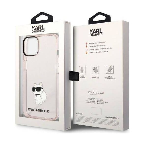 Original Case IPHONE 14 PLUS Karl Lagerfeld Hardcase Ikonik Choupette (KLHCP14MHNCHTCP) pink 3666339087173