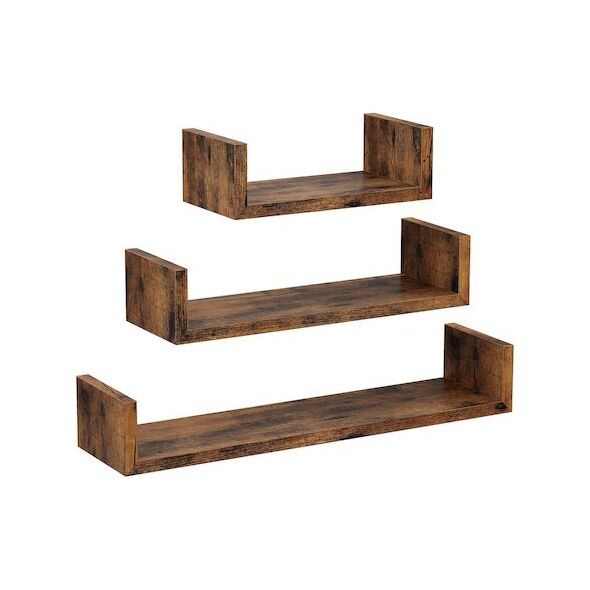 Songmics Ράφια Τοίχου Καφέ 3τμχ 60x15x10εκ (LWS066T01) (SNGLWS066T01)