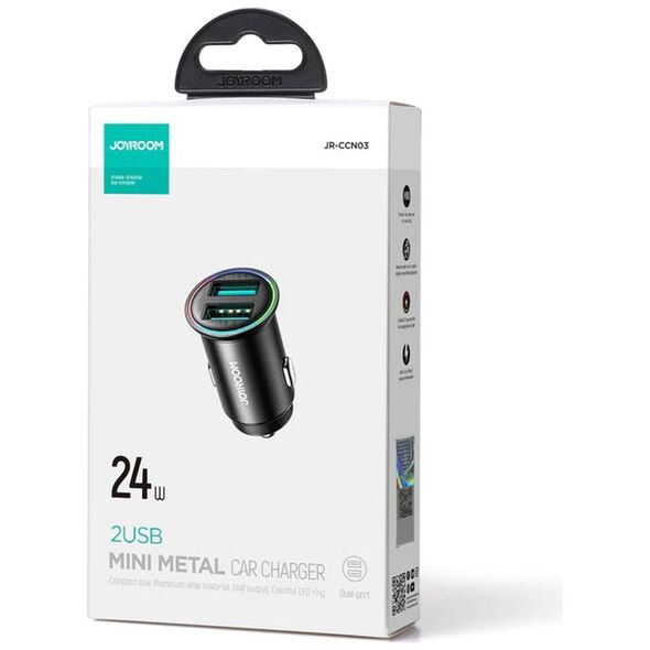 JoyRoom Auto Charger 2x USB, 24W - JoyRoom (JR-CCN03) - Black 6941237101495 έως 12 άτοκες Δόσεις