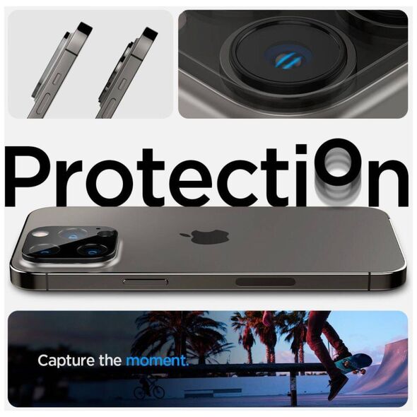 Camera Cover IPHONE 14 PRO / 14 PRO MAX Spigen Optik.TR Camera Protector 2-Pack black 8809811866995