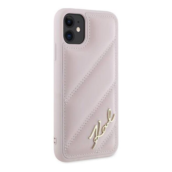Original Case IPHONE 11 / XR Karl Lagerfeld Diagonal Quilted Script (KLHCP13MPQDSMGK) pink 3666339252403