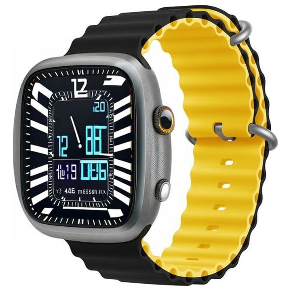 Devia strap Deluxe Sport6 for Apple Watch 42mm/ 44mm/ 45mm/ 49mm black yellow 6938595381652
