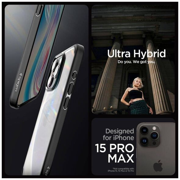 Case APPLE IPHONE 15 PRO MAX Spigen Ultra Hybrid Matte black 8809896749190
