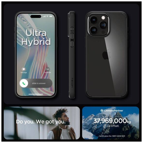 Case APPLE IPHONE 15 PRO MAX Spigen Ultra Hybrid Matte black 8809896749190